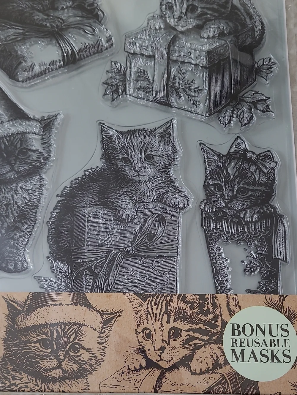 NEW IOD Iron Orchid Designs Christmas Kitties Clear Stamps 12